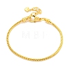 3MM Brass European Style Round Snake Chain Bracelets for Jewelry Making BJEW-G703-04G-1