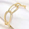 Brass Large Oval Link Chain Cuff Bangles for Women KK-CBACA61-04G-3