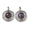 Natural Amethyst Pendants G-Q158-03F-1