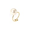 Vintage Chic Stainless Steel & White Round Imitaiton Pearl Cuff Rings UZ5411-3-2