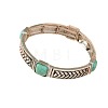 Bohemian Alloy & Synthetic Turquoise Engraved Bangles for Women FS-WG3AF9F-01-5