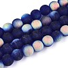 Frosted Transparent Glass Beads Strands GLAA-T032-T10mm-MBB15-1