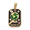 Ion Plating(IP) 304 Stainless Steel Enamel Pendants STAS-Q003-01G-021-1