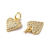 Rack Plating Brass Micro Pave Clear Cubic Zirconia Charms KK-F853-16G-2