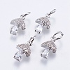 Brass Micro Pave Cubic Zirconia Charms LS-RB-I077-25P-RS-1