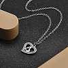 304 Stainless Steel Crystal Rhinestone Heart Pendant Cable Chain Necklaces for Women NJEW-Z056-01C-P-1