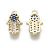 Brass Micro Pave Cubic Zirconia Charms KK-S348-546-NF-2