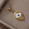 304 Stainless Steel Enamel Cartoon Creative White Evil Eye Pendant Necklaces KX6228-4