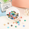  100Pcs 10 Colors Transparent Glass Beads Strands GLAA-TA0001-40-13