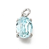 Brass Glass Charms KK-V011-33P-1