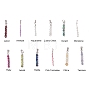 12Pcs 12 Styles Natural Mixed Stone Faceted Round Beaded Pendants PALLOY-JF03556-02-1