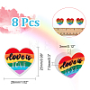 8Pcs Pride Rainbow Theme Food Grade Eco-Friendly Silicone Beads SIL-CA0001-34-2