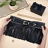 1Pc Adjustable PU Leather Waist Tassel Belts AJEW-CL0005-13-3