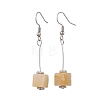 Cube 304 Stainless Steel & Natural Topaz Jade Dangle Earrings EJEW-JE06869-3
