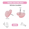 38Pcs 19 Colors Acrylic Heart Stud Earring Findings FIND-FH0007-21-3