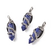 Natural Lapis Lazuli Pointed Pendants G-C051-01A-1