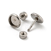 201 Stainless Steel Stud Earrings Findings STAS-O004-07A-P-1