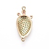 Brass Micro Pave Cubic Zirconia Links ZIRC-F099-02G-2