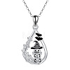 Halloween Alloy Enamel Teardrop with Pumpkin Pendant Necklaces WG58090-01-2