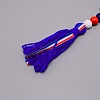Independence Day Theme Wooden Ring & Woolen Yarn Tassels Pendant Decorations HJEW-TAC0013-05A-2