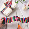 2 Rolls 2 Styles Stripe Pattern Printed Polyester Grosgrain Ribbon OCOR-TA0001-37A-12