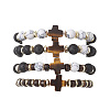 4Pcs 4 Styles Synthetic Howlite & Hematite Natural Lava Rock & Coconut Beads Stretch Bracelets BJEW-JB13448-3