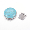 Synthetic Turquoise Box Clasps G-L473-G07-3