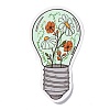 Light Bulb with Flower Pattern Self-Adhesive Picture Stickers X-DIY-P069-01-5