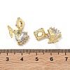 Brass Pave Clear Cubic Zirconia Pendants KK-D228-13G-3