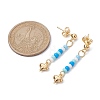 5 Pairs 5 Colors Golden 304 Stainless Steel Heart Dangle Stud Earrings EJEW-JE05538-S-3