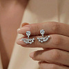 925 Sterling Silver Pave Moissanite Stud Earrings for Women XF0952-3