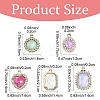 10Pcs UV Plating Alloy with Mixed Color Glass Rhinestone Pendants FIND-YW0009-03A-3