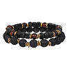 Volcano Stone Black Matte Black Gallstone Wood Beads Bracelet Set Combination Hip Hop Elastic Bracelet Bracelet Bracelet WQ1083-1-1