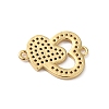 Rack Plating Brass Micro Pave Cubic Zirconia Connector Charms KK-O142-26G-2