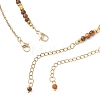 Tree of Life 304 Stainless Steel Pendant Cable Chain and Natural Tiger Eye Rectangle Round Beaded Double Layer Necklaces NJEW-JN05713-5