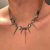 201 Stainless Steel with CCB Plastic Spiked Cross Pendant Choker Necklaces for Men FS-WG8A346-01-2