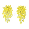 Glass Seed Braided Beaded Flower Stud Earrings EJEW-MZ00736-02-2