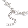 Opalite Heart Pendant Alloy Barbed Wire Link Chain Necklaces for Women NJEW-JN05614-5