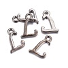 Gunmetal Plated Alloy Letter Pendants PALLOY-J718-01B-L-2