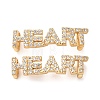 Brass Micro Pave Clear Cubic Zirconia Word HEART Links Connector Charms KK-K002-32D-G-1