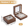 Wood Badge Storage Boxes with Visible Window and Magnetic Lid CON-WH0107-101A-2