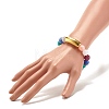 Acrylic Round Beaded Stretch Bracelet with Curved Tube for Women BJEW-JB07565-3