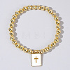 Personality Brass Round Bead Beaded Stretch Bracelets ST0339-7-1