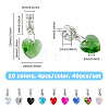 40Pcs 10 Colors Glass European Dangle Charms PALLOY-FI00003-2