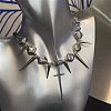 201 Stainless Steel with CCB Plastic Spiked Cross Pendant Choker Necklaces for Men FS-WG8A346-01-3
