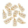 SHEGRACE Brass Micro Pave Clear Cubic Zirconia Pendants XGRQ29352-394G-B-1