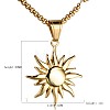 304 Stainless Steel Sun Pendant Box Chain Necklaces for Men FS-WG74900-01-3