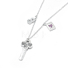 Adjustable 925 Sterling Silver Pendant Necklaces NJEW-F246-06M-3