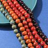 Handmade Fancy Antique Glazed Porcelain Ceramic Round Beads Strands PORC-L019-10mm-M-5