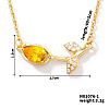 Fashionable Brass Pave Cubic Zirconia Tulip Flower Pendant Necklaces for Women SG6525-3-2
